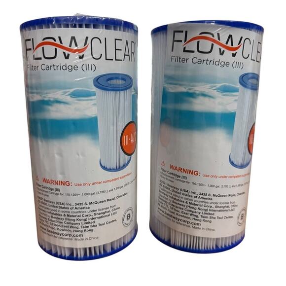 2 x Flowclear Best Way Filter Cartridge III - A/C New For Pools 1000 - 1500 Gal - Picture 1 of 6